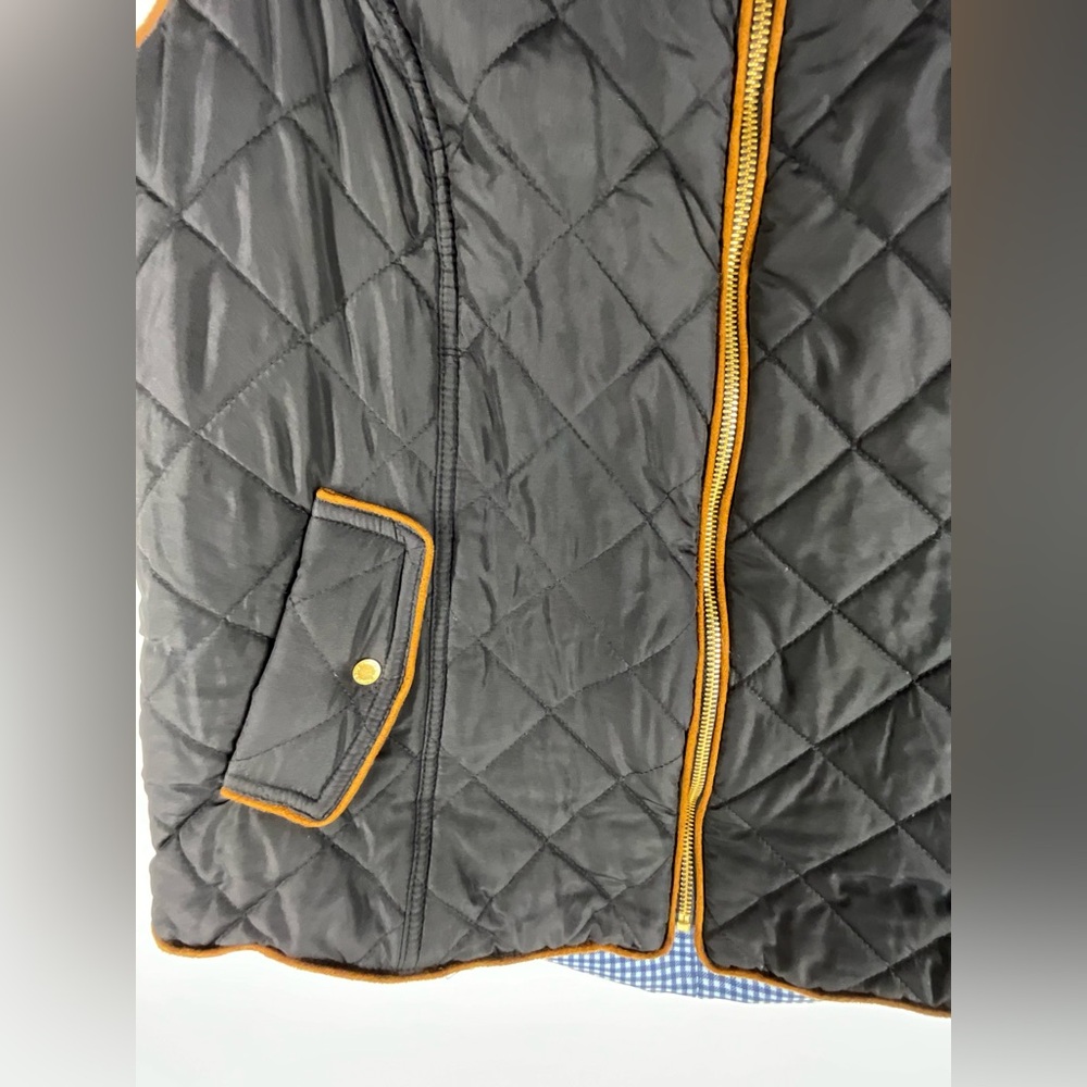 Crown & Ivy Women's XL Black Quilted Puffer Vest Preppy Fall Layer Zip Front - Picture 10 of 12